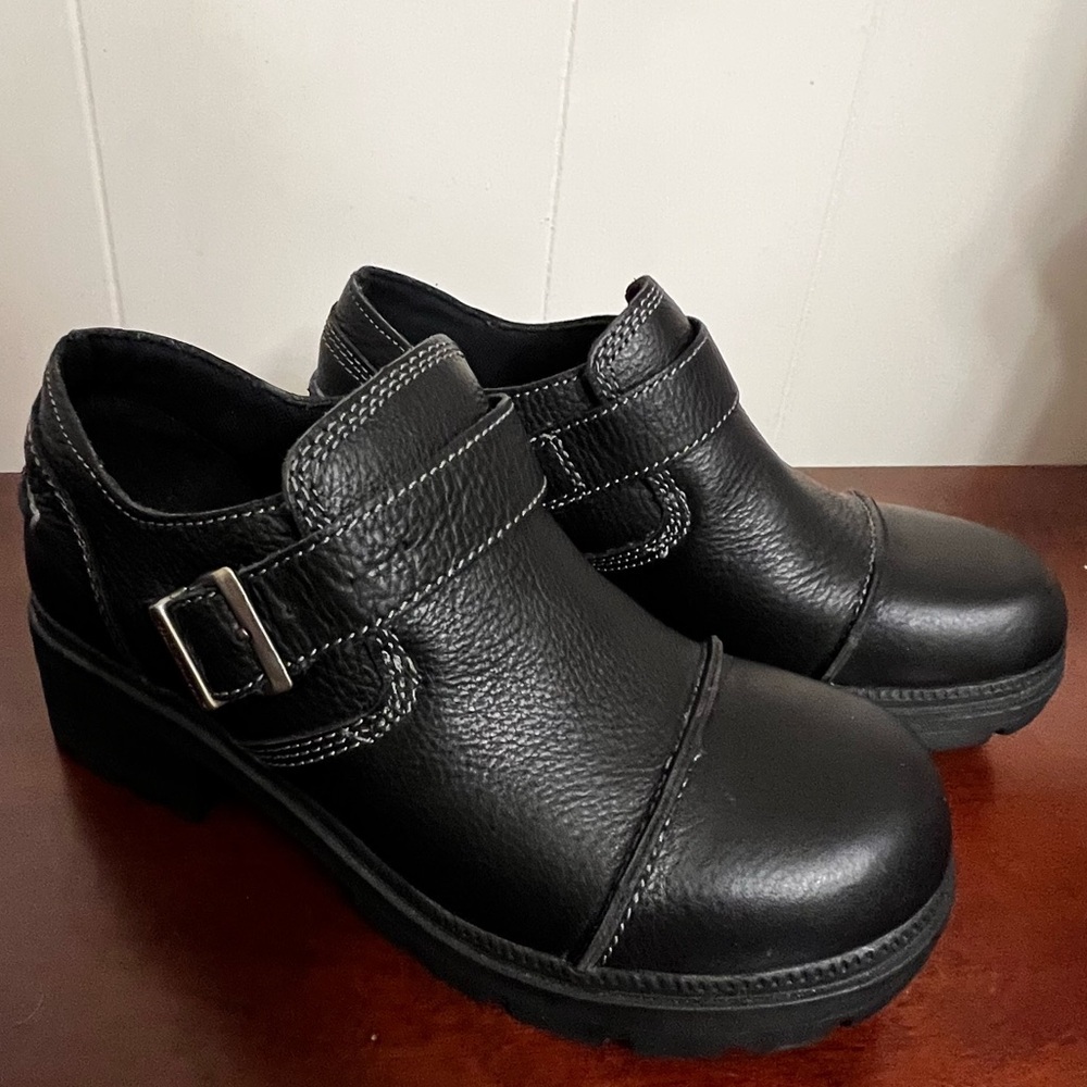 Harley-Davidson vintage Tatum Leather Chunky Moto Shoes Loafers - NWOT Y2K - Picture 2 of 12